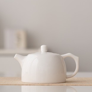 陶瓷功夫茶具家用泡德钟茶壶德化羊脂玉白瓷茶壶大小容量手工单壶