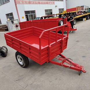单轴箱板拖车重型平板拖车热镀锌工业平板车欧式箱板转运拖车