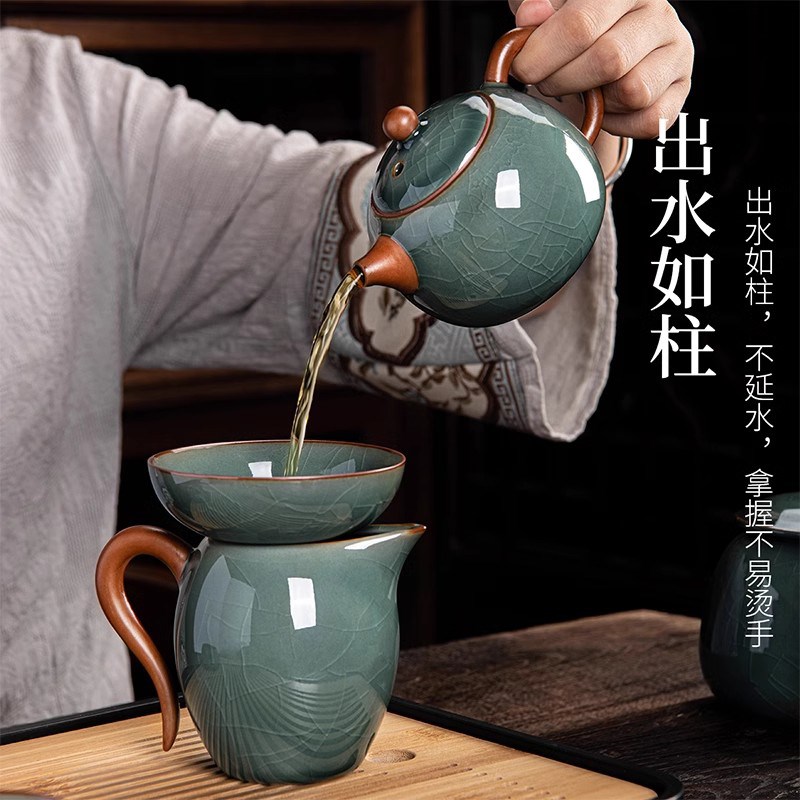 2026新款哥窑茶具套组家用轻奢高档泡茶专用一整套喝茶杯功夫茶壶