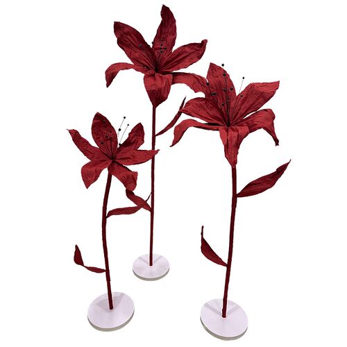 百合花大纸艺花装饰花橱窗美陈商场装饰花艺活动布置巨型仿真纸花