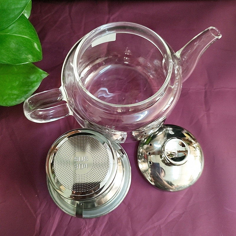 明信唐精品玻璃小茶壶300ml耐热玻璃煮茶器2人喝茶家用中式花茶壶