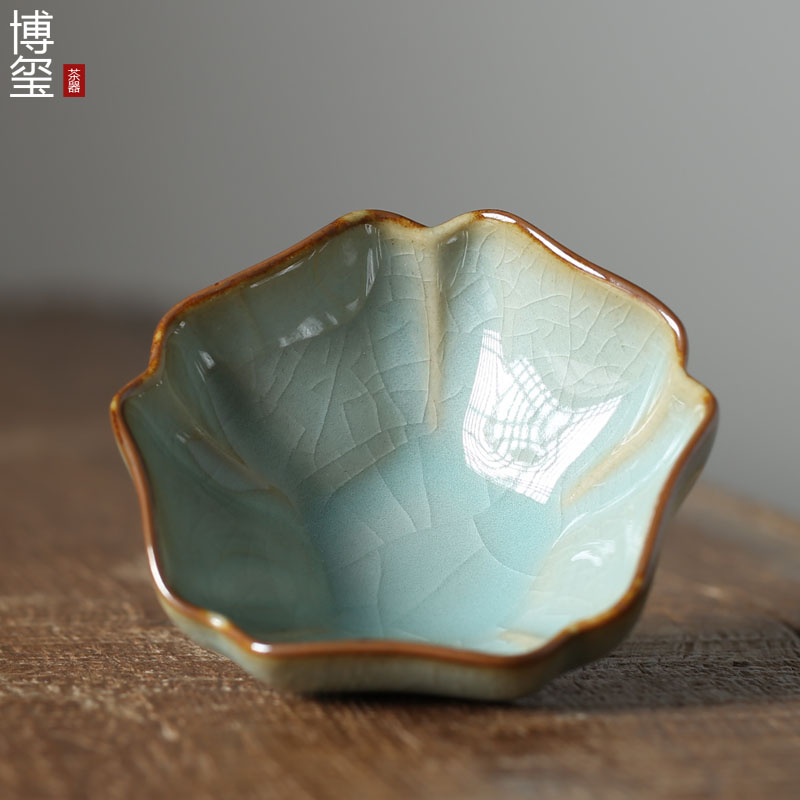 龙泉青瓷品茗杯哥窑冰裂陶瓷杯子主人单杯功夫茶杯茶具茶碗小茶盏