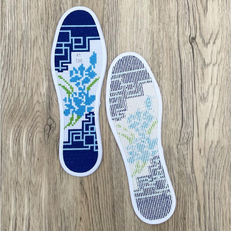 纯手工十字绣成品鞋垫人工绣花好的七层棉布直接穿喜庆结婚礼品厚