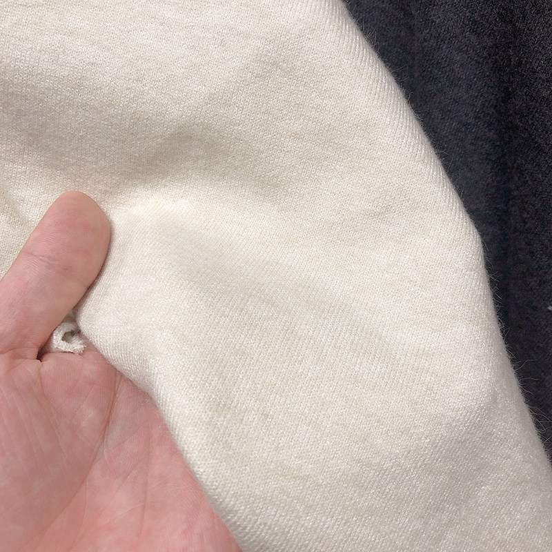 针织双面羊毛布料冬季加厚保暖打底衫面料羊毛衫服装纯色高档面料