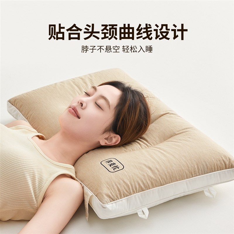 荞麦枕头睡觉专用护颈椎助睡眠家用荞麦壳决明子枕芯一对护颈枕男