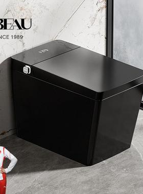 轻奢黑色方形家用坐座便器一体式双人智能马桶全自动泡沫盾