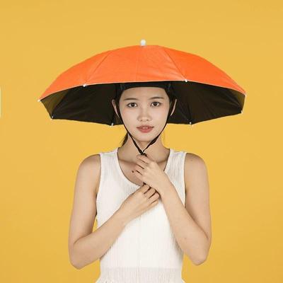 小号伞帽头戴雨伞帽子钓鱼伞遮阳伞户外采茶环卫防晒斗笠伞儿童伞