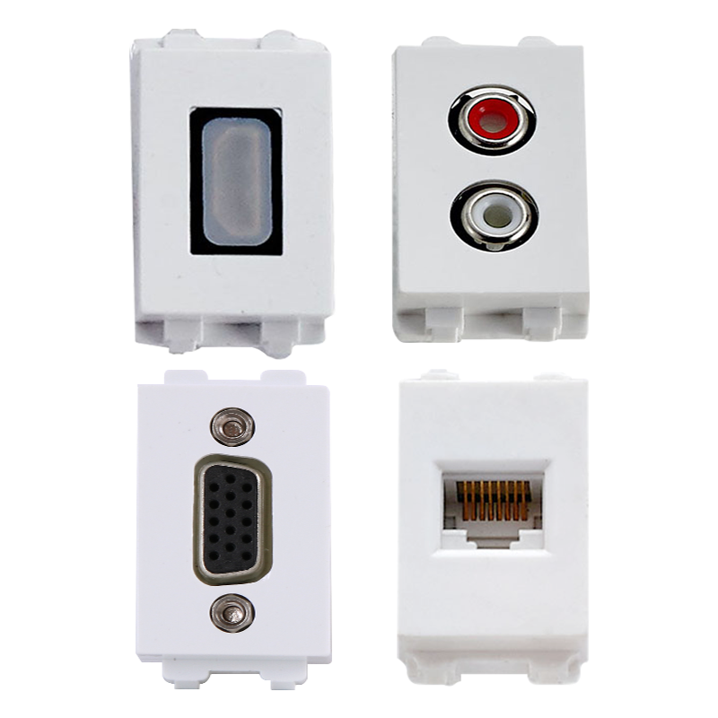 地插模块五孔功能键高清HDMI电脑网络话筒音频地插座128型配件