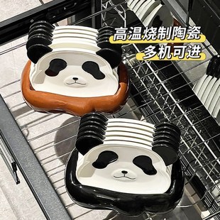 高颜值水果盘子 熊猫吐骨碟陶瓷家用餐桌吐骨头盘创意可爱骨碟套装