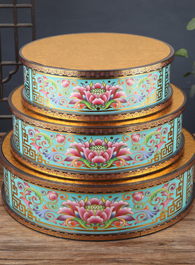 新品增高圆形加高底座观音佛像垫高莲花佛台神R像佛龛托架弥勒佛