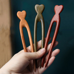 极速Handmade Wood Hair Pins and Clips PendaNnt Fox Styling H