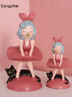 极速轻奢风泡泡女孩创意家居装饰品小F摆件客厅桌面可爱摆设ins少