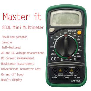 MAS830L数字高精度万用电表E数据保持通断二极体测试小家电工 新品
