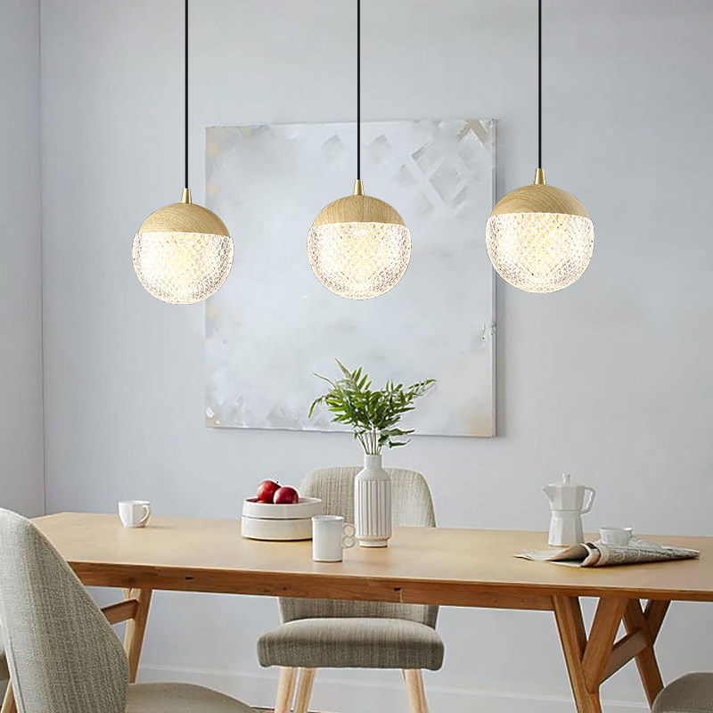 极速餐厅灯现代简约圆球吧台灯胡桃木床头灯个性创意小.吊灯新中,家装灯饰光源,餐厅吊灯,淘宝优惠券,粉丝福利购,淘宝优惠卷