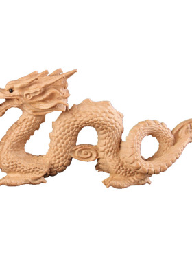 新品桃木龙摆件木雕实木质制补缺角青龙办公室客厅V卧室汽车玄关