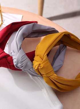 极速New Solid Color Headband Knot Hair HKoop for Women Simpl