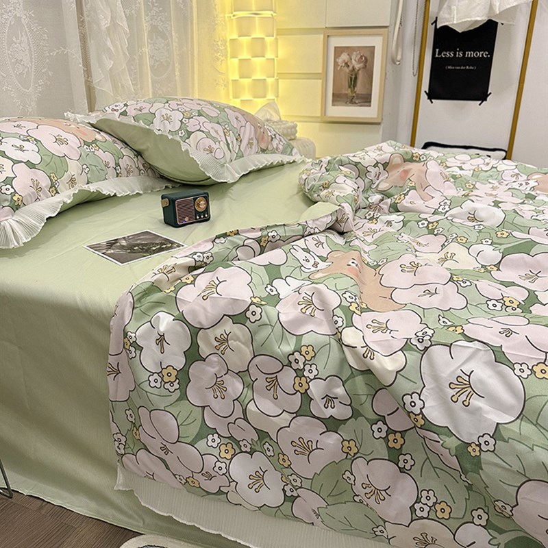 极速凉感夏季夏凉被四件套床笠款1.F8三件套单双人空调被薄被芯午