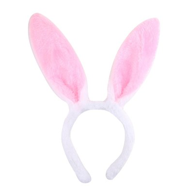 极速Cute Easter Aduolt Plush Bunny Ears Hairbands Soft Rabbi