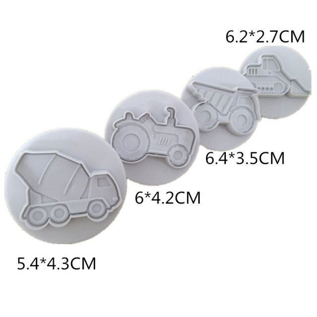 极速4Pcs/Set Cake Cookie Plunger Cutters Fondant TCake Molds