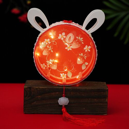 新品2025新款新年灯笼龙年儿童汉服过年拜年中国风手W提宫灯兔子