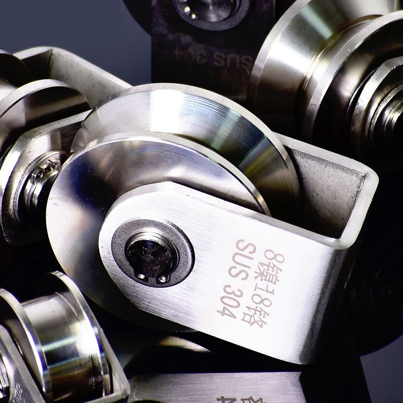 极速不锈钢滑轮带轴承V型轨道轮U型定滑轮单轮Q钢丝绳吊环平移门