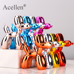 极速Animals Figurline Resin Cute Shiny Balloon Dog Shape Sta