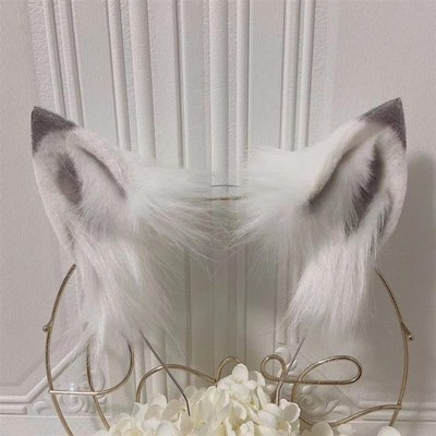 极速Newb white wolf Anime simulation beast ear beast tail wo
