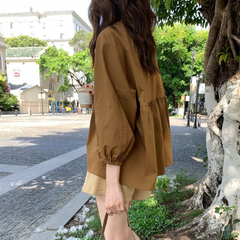 新品孕妇夏装套g装2025新款春季时尚洋气短袖娃娃衬衫上衣小个子