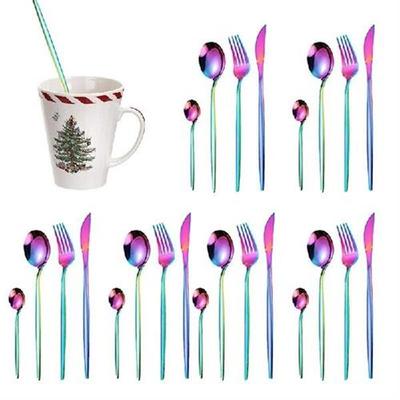 速发Flatware Cutlery Set Reusable Stainless Steel Travel