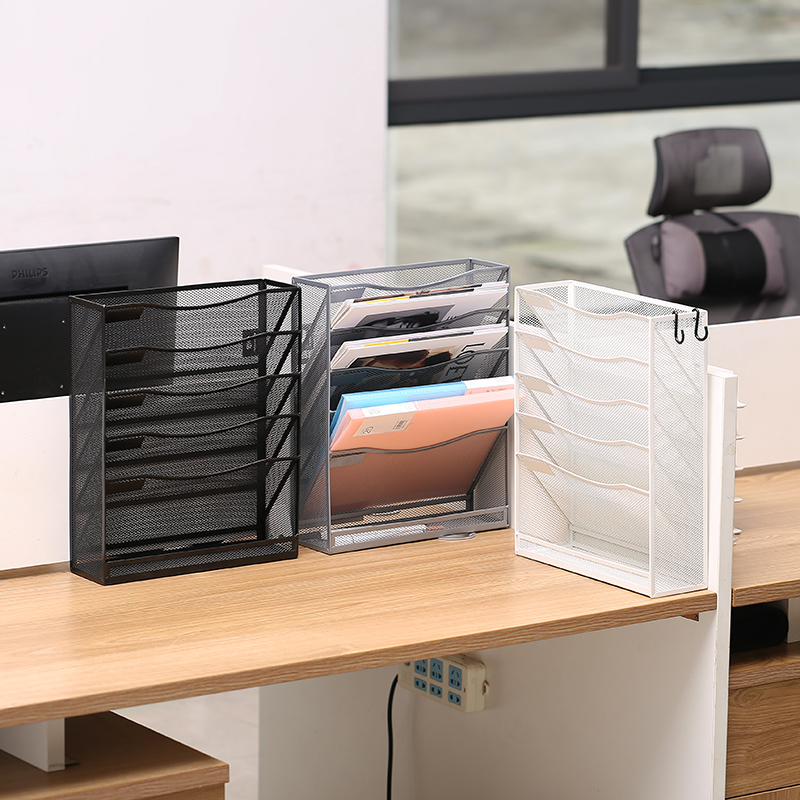 极速金属5层文件架挂墙文件w框壁挂杂志架铁艺资料架多层文件置物