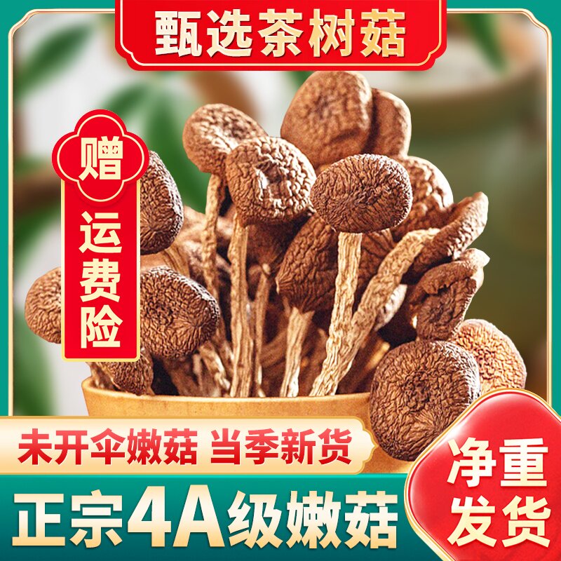 250g新鲜农家茶树菇干货特级不开伞切根新鲜茶薪菇香菇蘑菇250g