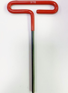 厂家产销中高碳钢加硬淬火红色浸胶T型手柄扳手黑色杆径3/16*172