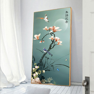 鸟语花香十字绣2020新款 玄关自己绣手工小件满绣 线绣客厅小幅竖版