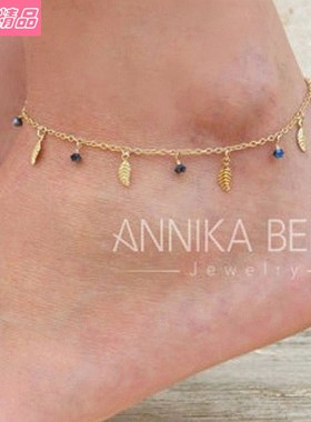 极速leaves tassel anklets summer footG chain accessories ank