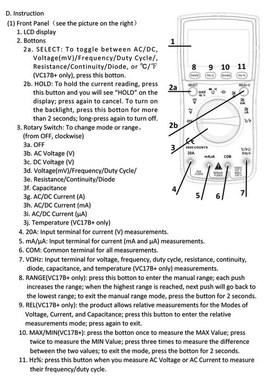 极速ZOTEK VC1i7B 6000 Counts Digital Multimeter with Backlig