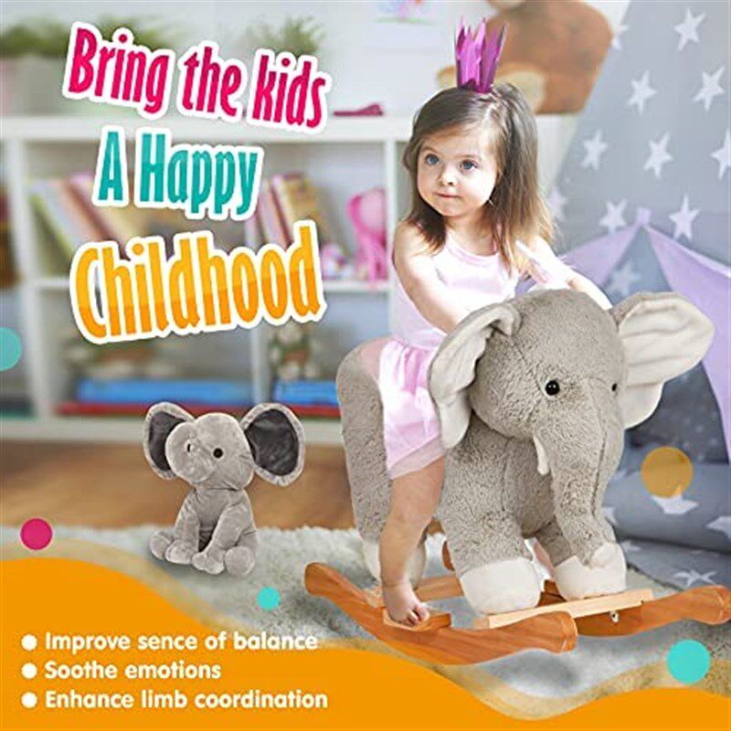 极速SpecialYhou Rocking Horse Wooden Rockers with Seat Eleph
