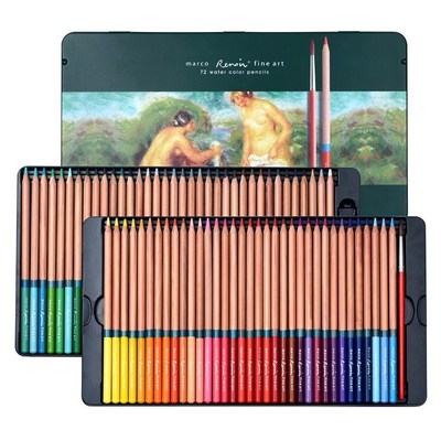 极速Marco Renoir Watercolor Pencil F24/36/48/72 Color Water