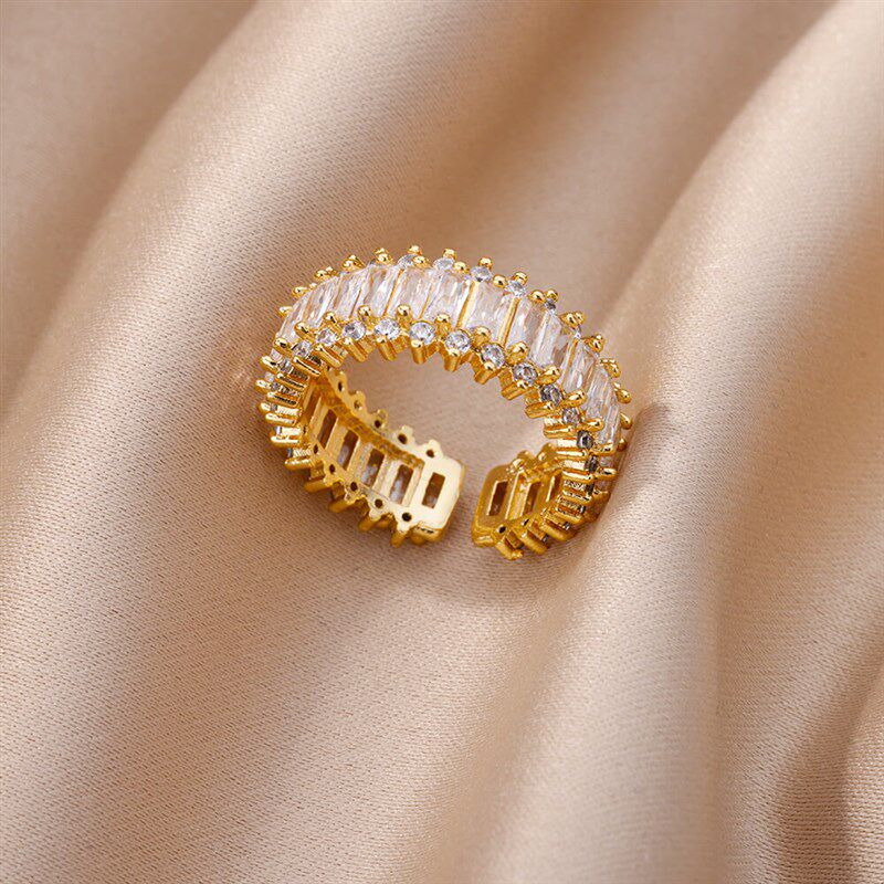极速Fashion Gold Color Cubic ZiDrcon Ring for Women Open