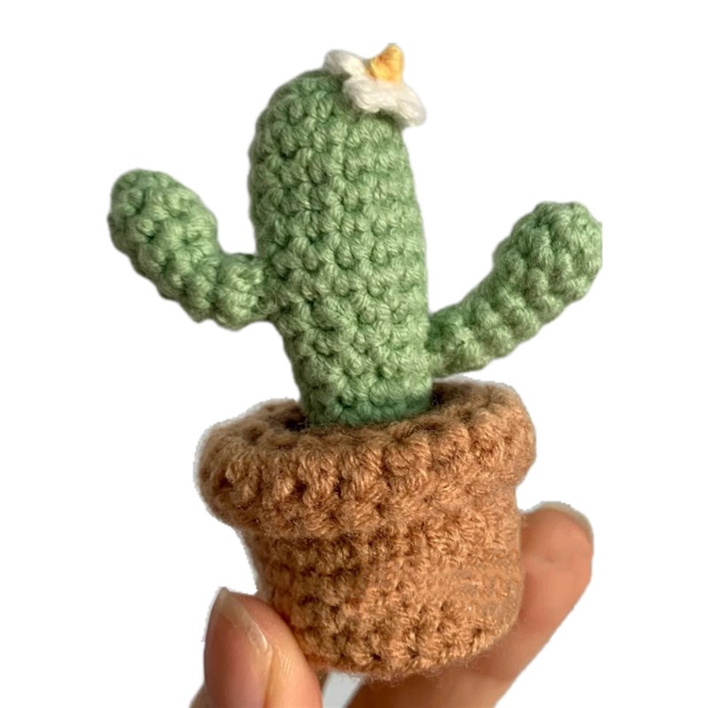 极速荷花郁金香仙人掌小盆栽摆件向B日葵手工编织花束diy材料包钩