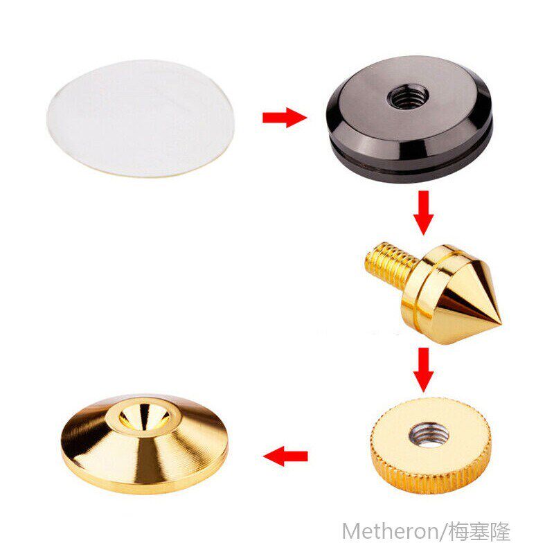 极速1 Set Gold Spenaker Spike Floor Discs Stand Foot Cone Is