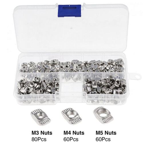 极速20a0pcs/lot T-Nut Set Hammer Head T Nut Kit M3 M4 M5 Con