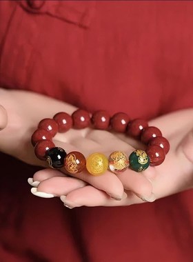 极速非金属手錬2023兔年五路财神转F运珠手串本命年男女手錬红色