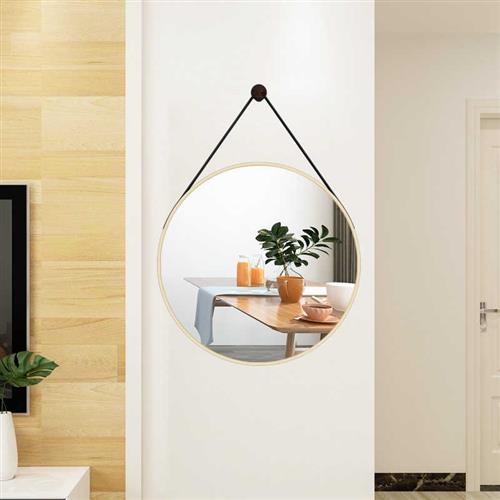 极速圆形化妆镜子免打孔家用卧室装饰化妆台壁挂北欧X浴室镜吊挂
