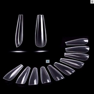 Nails Balleritna Long Tip Coffin Fake Clear 极速100Pcs