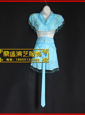 极速古装戏曲舞台j演出服 越剧云肩披肩包裙小旦花旦戏服 京剧黄