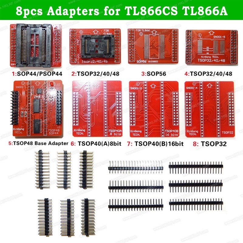 极速8Pcbs TL866II Plus USB Programmer Adapter TSOP32 TSOP40