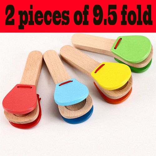 新品Wooden Percussion Hsandle Clapping Castanets Board For B