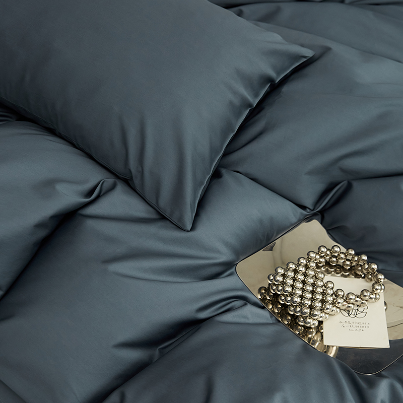 极速侘寂风普鲁士蓝 100支纯棉长绒棉四件套男生纯色1V.8m牀品被