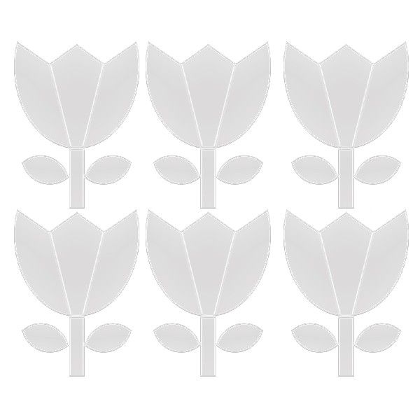 极速6pcs Quilting Templatesx Tulip Pattern Compact Transpare