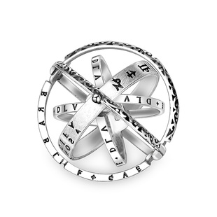 极速天文球戒指银浑天仪设计感的独特指环可旋转潮V男个性情侣网